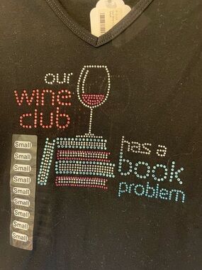 Chris’s Stuff Our Wine Club Has A Book Problem V-Neck Tee Black